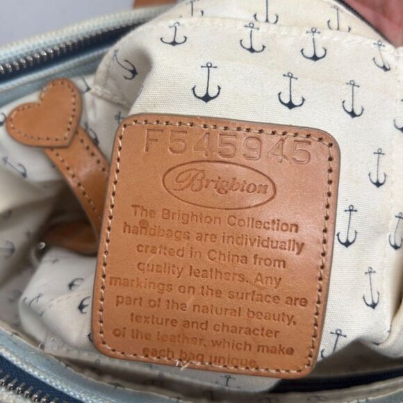 Brighton Spring Refresh Comtempo Bluewater Leather Satchel Purse Coastline Women - Picture 8 of 10